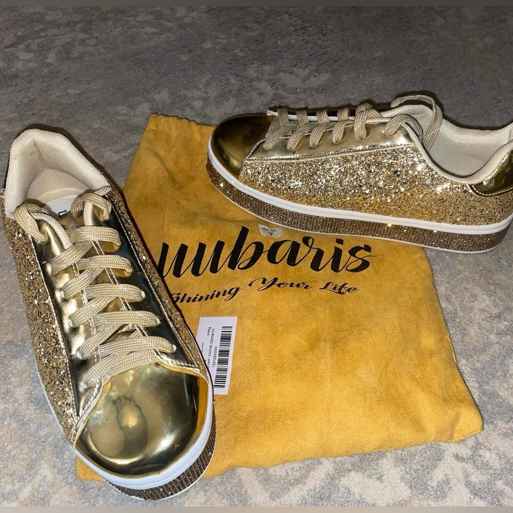 Uubaris Gold Glitter Sneakers